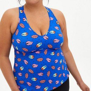 Torrid Active Swim Wireless Rainbow Lips Racerback Tankini